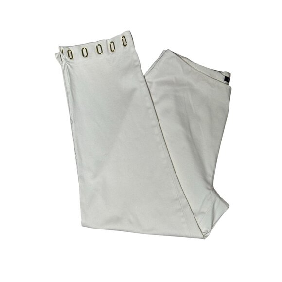 Jones New York Signature Dress Pants Size 4 White Stretch Keyhole Bottom Detail - Picture 5 of 11